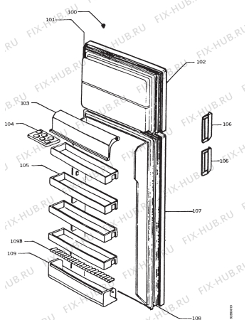 Взрыв-схема холодильника Electrolux ER3762DS - Схема узла Section 2